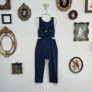 For Love & Lemons Ribbed Cut-Out Jumpsuit active  – Black XS